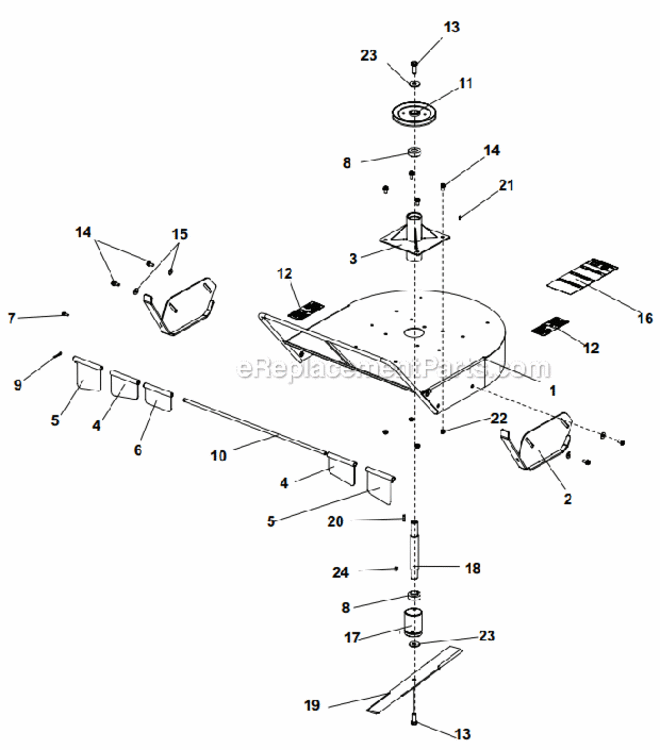 Cutterdeck_Assembly Diagram and Parts List for 5126-32-20 Honda GX390 HD Little Wonder Brush Cutter